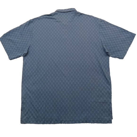 Vtg. Vardon & Ray Polo Shirt L Men's Blue Green Checker Board Cotton Blend - Picture 2 of 7